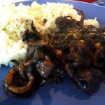 Calamares en su tinta acompañados de arroz