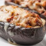 Berenjenas rellenas con carne y arroz