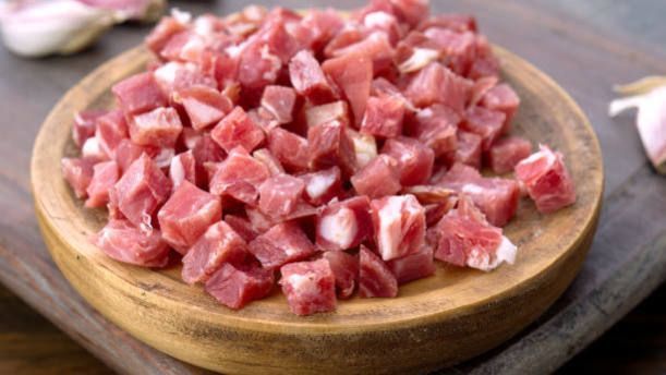 Raw ham tacos on kitchen table
