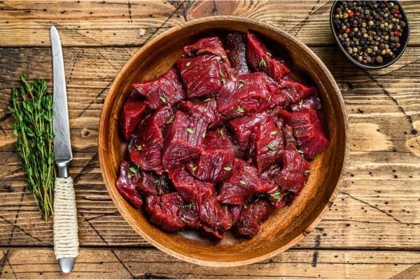 Carne cortada para Gulash