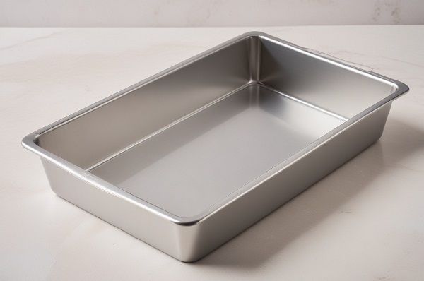 Molde rectangular vacío preparado