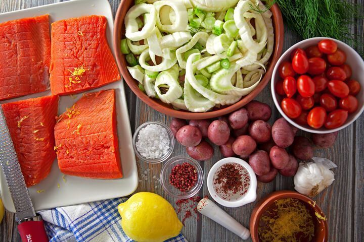 Roasted-Salmon-with-Fennel-Tomatoes-and-Potatoes-Ingredients