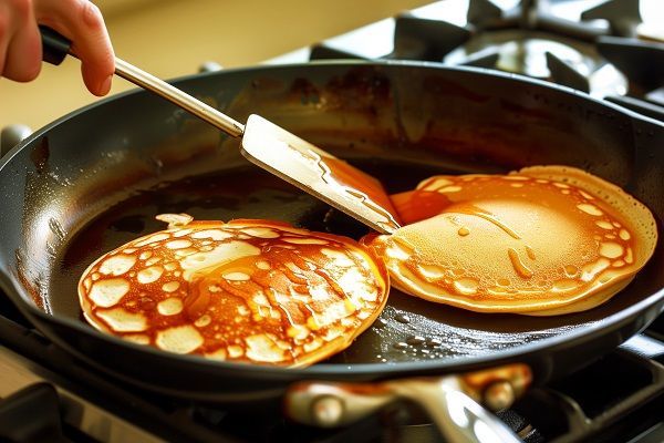 Tortitas haciéndose en la sartén