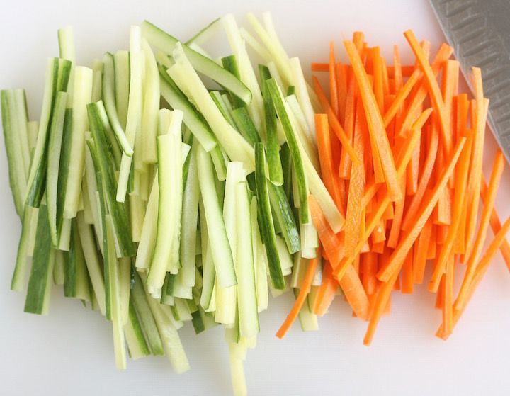 cucumber and carrot for kani salad ingredients