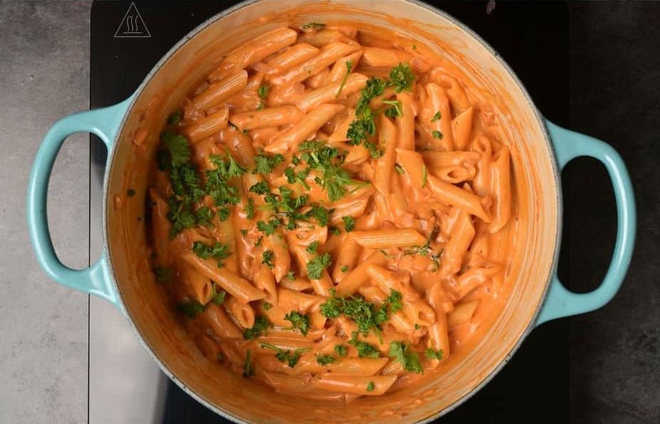 pasta con salsa rosa