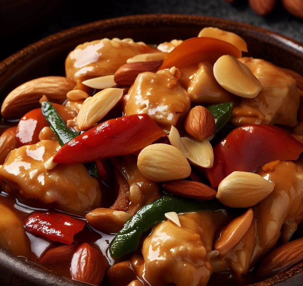 Pollo con salsa de almendras