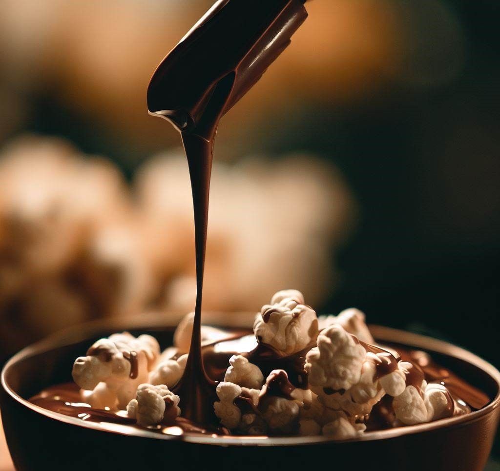 bañar palomitas en chocolate
