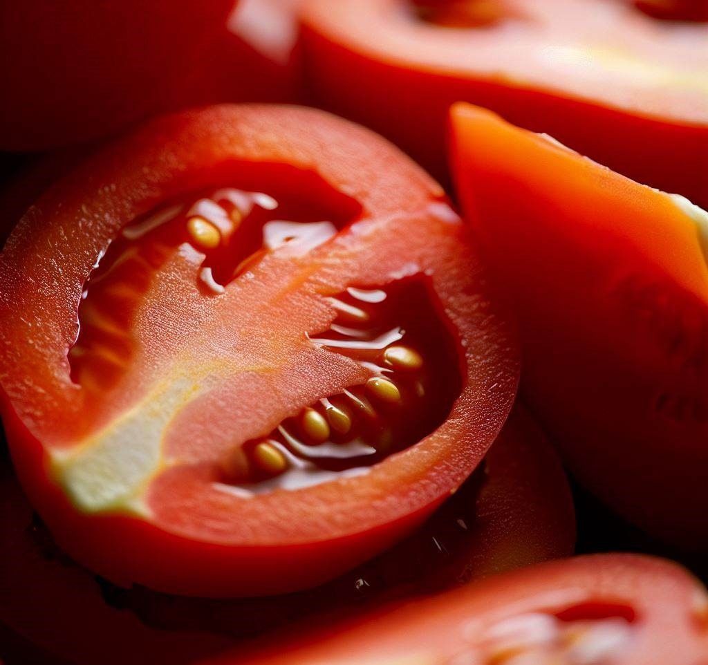 Cortar tomates por la mitad