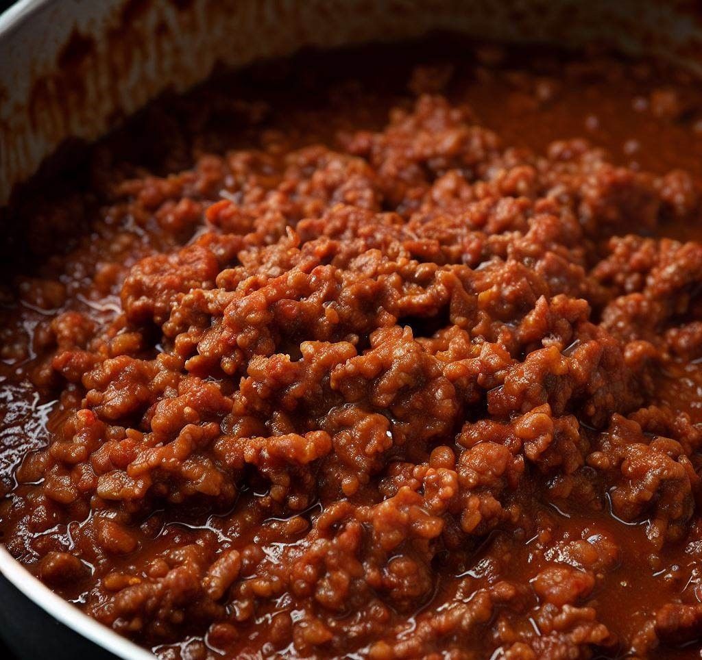 Carne picada y tomate