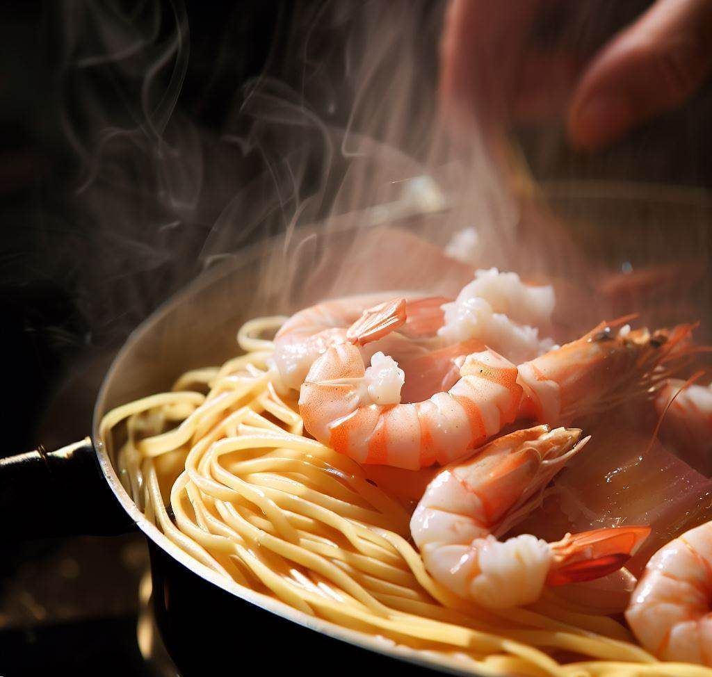 espaguetis con gambas